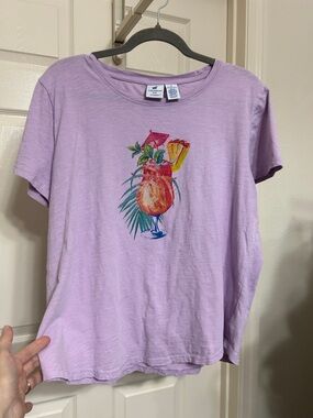Caribbean Joe Cotton Lilac Graphic Tee Tropical Summer Vibes Fun Colorful XL